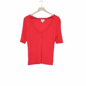 PST Project Social T Red Short Sleeve Ribbed Top L